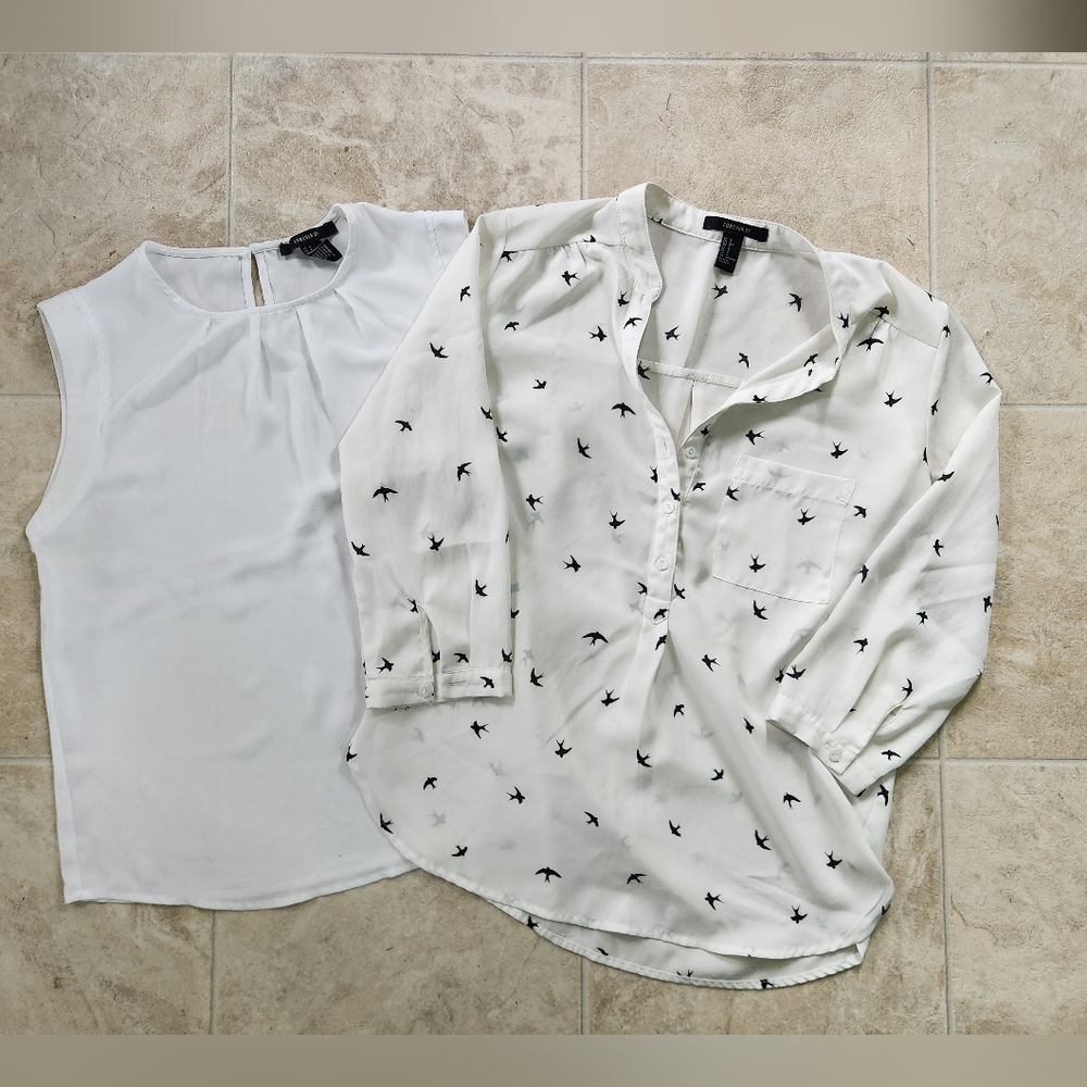 Forever 21 White Blouse Bundle - Size Small